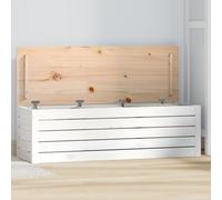 Tidyard Baúl de almacenamiento de madera de pino maciza 109x36.5x33 cm, caja organizadora con tapa para hogar, amplio espacio para alfombras y cojines YFXXPBLS-823625ES