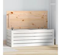 Tidyard Baúl de almacenamiento de madera de pino maciza 89x36,5x33 cm, caja organizadora con tapa para hogar, amplio espacio para alfombras y cojines YFXXPBLS-823620ES