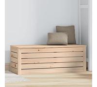 Tidyard Caja de almacenaje, Baúl Almacenaje Grande, Arcón Jardin, Arcón Almacenaje Resina para Cojines, Muebles de Patio, Artículos de Jardinería, Pino 89x36,5x33 cm