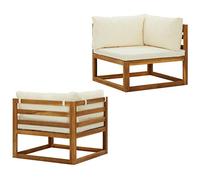Tidyard Cojin Palés Tino Lounge - Cojin De Asiento O Respaldo para Sofás Palets Sofás de Esquina modulares 2 uds con Cojines Tela Blanco Crema