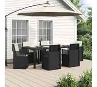 Tidyard Comedor de Jardín Plegable 6 Asientos, Resistente a la Intemperie, Color Antracita y Crema, Diseño Práctico para Terrazas y Patios Modelo YFXGMZJ-3430071ES