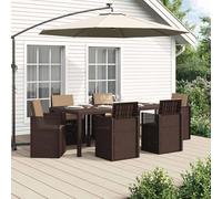Tidyard Conjunto de Comedor de Jardín Plegable, Resistente a la Intemperie, 6 Asientos, Marrón y Topo, 200x100x73 cm Modelo YFXGMZJ-3430077ES