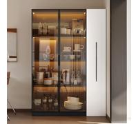 Tidyard Estantería con Vitrina LED 2 en 1: Almacenamiento y exhibición, 110,5 x 35 x 160 cm, MDF, Capacidad 50 kg Modelo YFXLYD-N880P3128678B