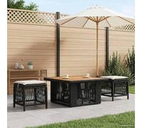 Tidyard Juego de Comedor de Jardín Ajustable en Altura, Beige y Crema, Resistente a la Intemperie, para Exterior Modelo YFXGMZJ-42026747ES