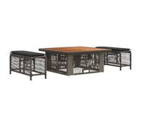 Tidyard Juego de Comedor de Jardín Ajustable en Altura con Cojines, Resistente a la Intemperie, para Exterior - Gris Modelo YFXGMZJ-42026745ES
