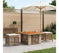 Tidyard Juego de Comedor de Jardín Ajustable en Altura con Cojines, Resistente a la Intemperie, para Exterior - Beige y Crema Modelo YFXGMZJ-42026749ES