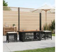 Tidyard Juego de Comedor de Jardín Ajustable en Altura, Negro y Crema, Resistente a la Intemperie, para Exterior Modelo YFXGMZJ-42026753ES