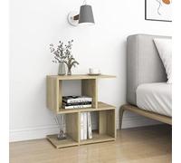 Tidyard Mesa Auxiliar, Mesitas de Noche,Mesa Consola,Mesa Auxiliar Sofá,Mesa Auxiliar Cama,de Forma S con Compartimento Abierto 2 Niveles, para Sala de Estar,aglomerado Roble Sonoma 50x30x51,5 cm
