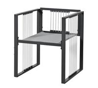 Tidyard Mesa y Sillas de Jardín para 6 Personas, Estructura de Hierro, Superficie de Vidrio Templado Negro, Cojines Resistentes al Agua, para Exterior Modelo YFXGG527-OT31012A