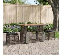 Tidyard Set de Comedor de Jardín Ajustable en Altura con Cojines Extraíbles - Diseño Elegante y Resistente a la Intemperie Modelo YFXGMZJ-42026754ES