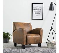 Tidyard Sillón de relajación, sillón reclinable, silla de TV, sillón, silla de salón, silla tapizada, silla de club, silla de oficina, color marrón y imitación de ante