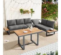 Tidyard Sofá Modular Exterior de Alta Durabilidad con Mesa Espaciosa y Almacenamiento Práctico para Terrazas y Jardines Modelo YFXGG527-N634P0004S