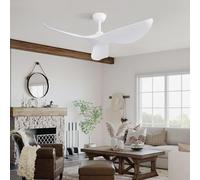 Tidyard Ventilador de Techo 38 Pulgadas, Control Remoto, 6 Velocidades, Temporizador, ABS, Blanco Mate, para Casa, Oficina, Dormitorio Modelo YFXGG527-W3852P365310