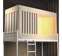 Tienda de campaña de privacidad para litera individual con dosel y estructura - Cortina de cama de altillo transpirable, a prueba de viento y polvo - Tienda de campaña para cama para mayor comodidad y