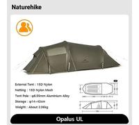 Tienda de campaña, diseño tipo túnel, impermeable y duradera, modelo 15D para 2 personas
