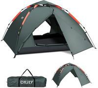 Tienda de campaña para 3 personas, tipo "pop-up" instantánea, impermeable, con tres capas y estructura de cúpula automática. Tienda grande para todas las estaciones, con toldo impermeable y porche ext