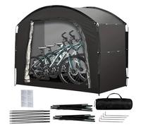 Tienda de Campaña para Bicicleta 220x150x185 cm para 2-4 Bicicletas, Caseta Jardin Exterior con Ventana de Ventilación, PU4000 Impermeable 210D Oxford para Motocicletas, Herramientas y Cortacéspedes