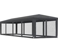 Tienda de campaña para fiestas de vidaXL, con 10 paneles laterales de malla, color antracita, 3x12 metros, fabricada en HDPE
