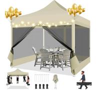 Tienda de campaña para fiestas - Salón de jardín - Tienda plegable - Tienda de sombra - Tienda para mercados - Impermeable - Protección UV - Color caqui