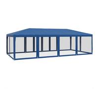 Tienda de campaña para fiestas vidaXL, con 12 paneles laterales de malla, color azul, 8x4 metros, fabricada en HDPE