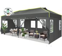 Tienda de campaña pop-up de 3x6 metros - Tienda plegable - Tienda para eventos - Tienda para fiestas - Puesto de mercado - Seis paneles laterales desmontables