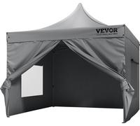 Tienda de campaña pop-up para exteriores, tipo pérgola, de 304,8 x 304,8 cm con paredes laterales, color gris oscuro