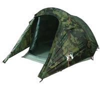 Tienda de campaña tipo túnel, capacidad para tres personas, diseño resistente a la intemperie, camuflaje
