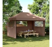 Tienda de fiesta plegable plegable con 3 paredes laterales y ventanas transparentes, carpa de recepción de tela Oxford con revestimiento de PVC, marco de acero resistente para eventos