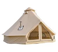 Tienda de lona VEVOR, tienda de campaña de 4 estaciones, tipo cúpula de 5 metros (16,4 pies), tienda de lona para camping con conexión para estufa, yurtá transpirable para hasta 8 personas, ideal para