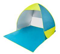 Tienda de Playa Pop Up Montaje Instantáneo, 140x160x110 Cm, Azul y Verde