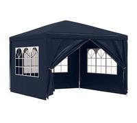 Tienda de Recepción 3 x 3 m Azul de Polietileno con Marco de Acero | Paneles laterales con ventanas,puerta con cremallera,montaje fácil,uso al aire libre