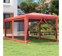 Tienda de recepción 3x6m con marco de hierro, techo resistente al agua y 6 paredes laterales de malla, refugio solar HDPE para eventos al aire libre
