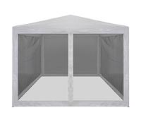 Tienda de recepción 4 x 3 m con 4 paredes de malla | Acero recubierto de polvo, techo de polietileno, cremallera, espectáculos, bodas, fiestas, barbacoas, festivales