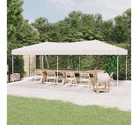 Tienda de recepción plegable de 3 x 6 m, color blanco, Gazebo plegable de tela Oxford 210D con revestimiento plateado, marco de acero resistente para fiestas al aire libre, camping y barbacoas,
