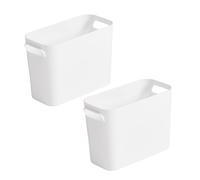 TIENDA EURASIA® Cajas de Almacenaje con Asas - Organizadores de Plástico Multiusos - Ideales para baño, cocina, salón, dormitorio White 4.4l 2 boxes