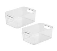 TIENDA EURASIA - Cajas de Almacenaje con Asas, Organizadores de Plástico Multiusos, Ideales para baño, cocina, salón