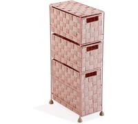TIENDA EURASIA® Cajonera de Tela - Organizador de Almacenamiento Estrecho - Cómoda de 3 cajones - Zonas Estrechas - 15,5x28x57