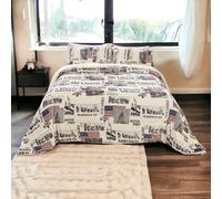 TIENDA EURASIA - Edredón Nórdico con Borreguito, Estampado Moderno, Ideal para Invierno, Tacto Suave y Confortable, Conjunto de Edredón y Funda de Almohada (Cama 150/180-240 x 260 cm, Estampado)