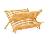 TIENDA EURASIA - Escurreplatos de Bambú, 31,5 x 42 x 32 cm, Plegable y Resistente, Escurridor de Platos de Madera, Sujeción Segura, para Fregadero y Cocina