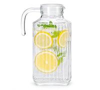 TIENDA EURASIA® Jarra de Agua de Cristal - Diseño Moderno con Tapa - Capacidad para 1,8 Litros - Ideal para el hueco de la Nevera