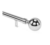 TIENDA EURASIA - Juego Barra Cortinas Extensible Deco | Material Metal | Chapado Cromo | Medidas 19 mm 120-210 cm | Color Plata (Sphera)