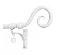 TIENDA EURASIA - Juego Barra Cortinas Extensible Deco | Material Metal | Diseño Arabesque | Medidas 19 mm Extensible 120-210 cm (Blanco)
