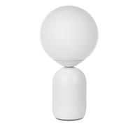 TIENDA EURASIA - Lámpara de Mesa Diseño Bola | Cerámica | Bombilla no Incluida, Colores Neutros | Cable e Interruptor | 15x15x28,5 cm | Máx 40W 220v-240v | Dormitorio o Salón Cold White