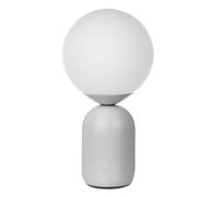 TIENDA EURASIA - Lámpara de Mesa Diseño Bola | Cerámica | Bombilla no Incluida, Colores Neutros | Cable e Interruptor | 15x15x28,5 cm | Máx 40W 220v-240v | Dormitorio o Salón Gray