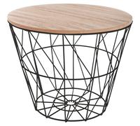 TIENDA EURASIA Mesa Auxiliar Nordica - Mesas Auxiliares de Centro - Estructura Metalica y Tapa de Madera Extraible - Ideal para Combinar en Salones y Dormitorios Black 41x40cm.