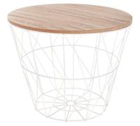 TIENDA EURASIA Mesa Auxiliar Nordica - Mesas Auxiliares de Centro - Estructura Metalica y Tapa de Madera Extraible - Ideal para Combinar en Salones y Dormitorios White