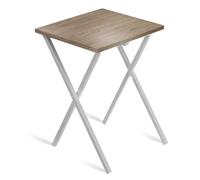 TIENDA EURASIA - Mesa Auxiliar Plegable | 34 x 40 x 50cm | Mesa Terraza Plegable | Madera y Metal Mesa+Plegable (Nordico)