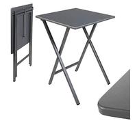 TIENDA EURASIA - Mesa Plegable Comedor | Estructura de Acero Resistente | Tablero de Madera MDF Cuadrada | Auxiliar de Cocina | Medida 48 x 48 x 65 cm (Gris)