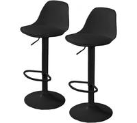 TIENDA EURASIA - Pack 2 Taburetes Altos de Cocina Regulables en Altura con Respaldo Comodo, 38x40x83/105 cm