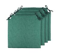TIENDA EURASIA - Pack 4 Cojines para Sillas, Estampados Lisos con 2 Cintas de Sujeción, Interior y Exterior, 40x40x3 cm